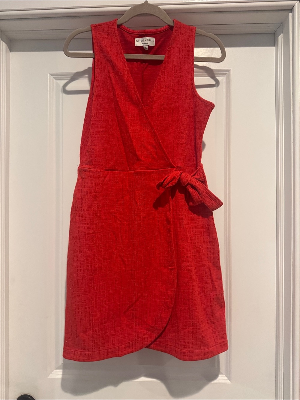 Madewell Red Sleeveless Wrap Mini Dress
